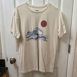 Goodfellow & Co Beige Wave Graphic Tee